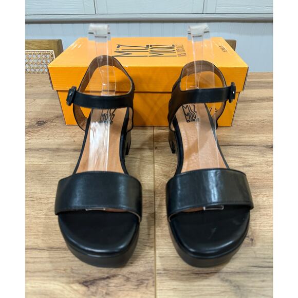 Miz Mooz NYC Gillie Block Heel Platform Sandal Black Leather Size 9/9.5 US 40 EU - Picture 5 of 13